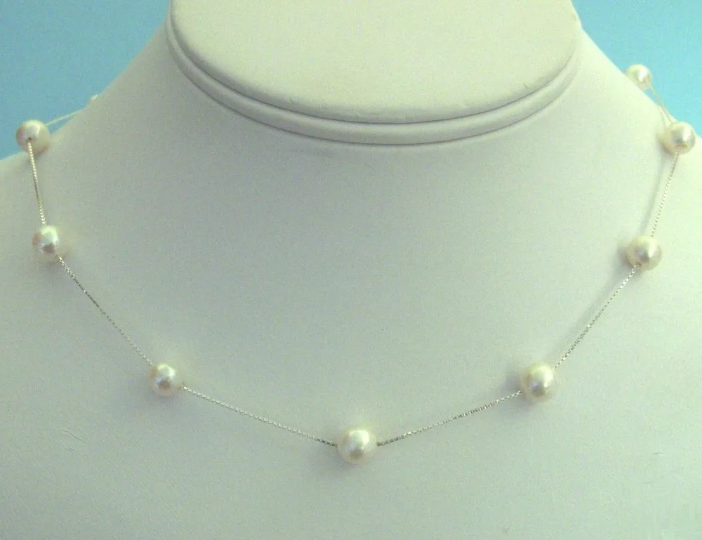 

Ожерелье из тибетского серебра с натуральным пресноводным жемчугом 7-8 мм
