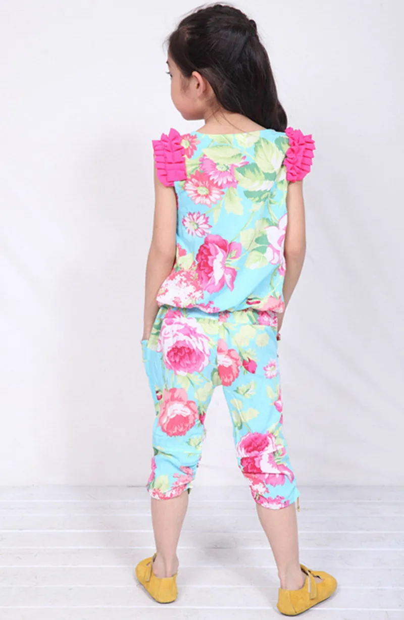 Комплект для девочек с круглым вырезом Повседневная одежда Vetement Fille Костюм