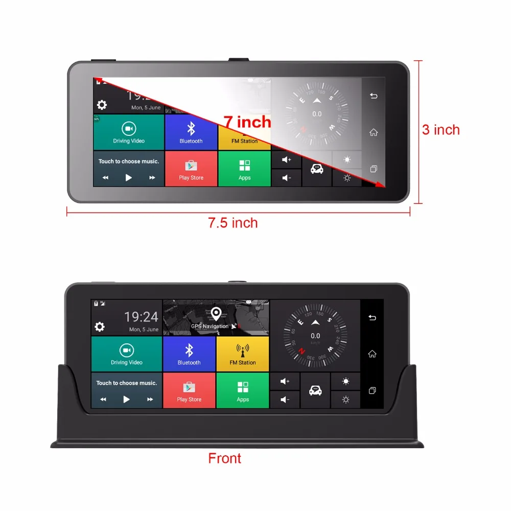 Dealcoo Car Camera Video Recorder ADAS DVR WIFI Dashcam Auto Registrar with Two Cameras HD 4G Android GPS registrar | Автомобили и