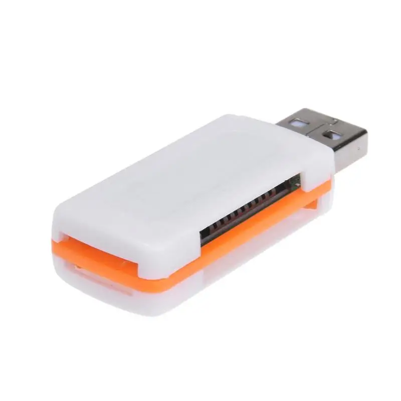 Mini USB2.0 4 Card Slots Smart Card Reader SD/MMC TF MS M2 Card Reader For SD/Mini-SD/SD Ultra/MMC/MMCII/RS-MMC/HS-MMC/SDHC