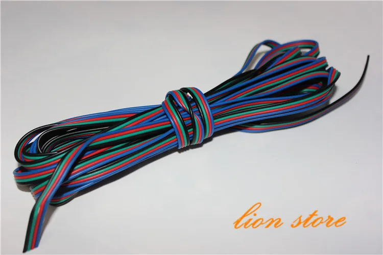 Бесплатная доставка 5 м 10 50 100 м/лот RGB 4pin кабель провод для светодиодной ленты 22AWG 4