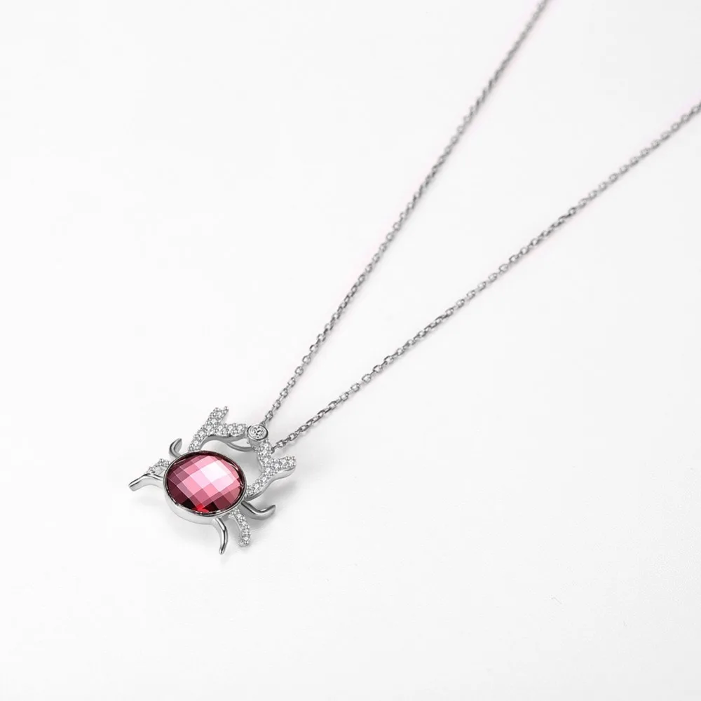 LEKANI Crystals From Swarovski Necklace 925 Sterling Silver Animal Crab Pendant Ms. Geometric Personality Gift | Украшения и