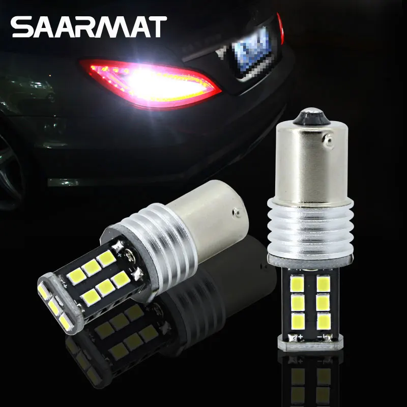 Пара светодиодный лампы 1156 P21W BA15S 15 SMD для заднего хода задний светильник DRL