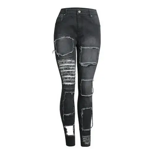 2019 карандаш для женщин брюки тонкие джинсы Лоскутные Повседневные женские