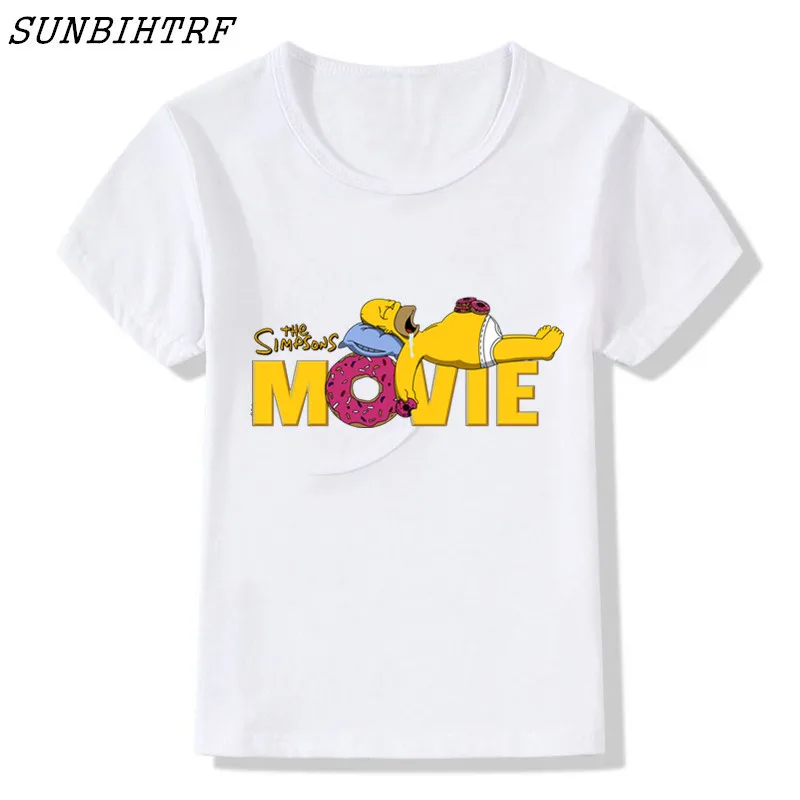 Коллекция 2018 года забавная Футболка с принтом пончика и Симпсона крутые футболки