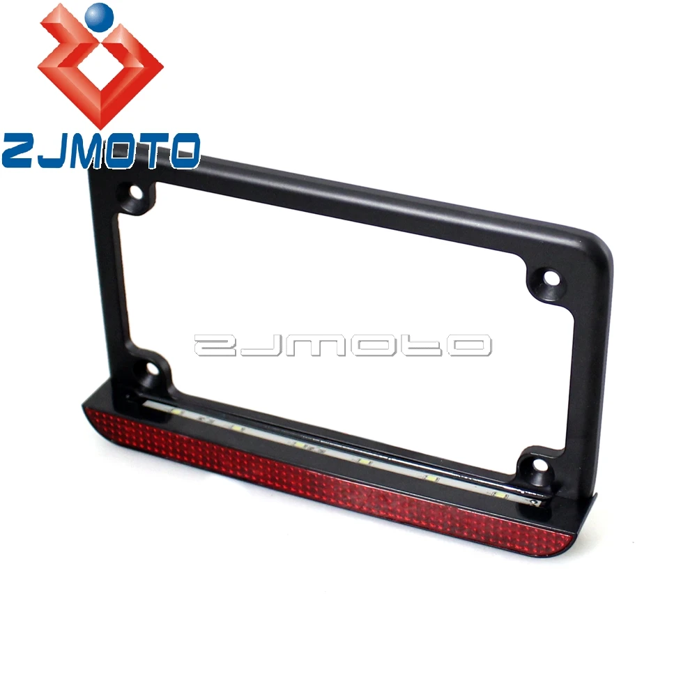 Universak черный мотоцикл 7 &quotx 4&quot Лицензия рамка номерной знак свет w/светодиодные