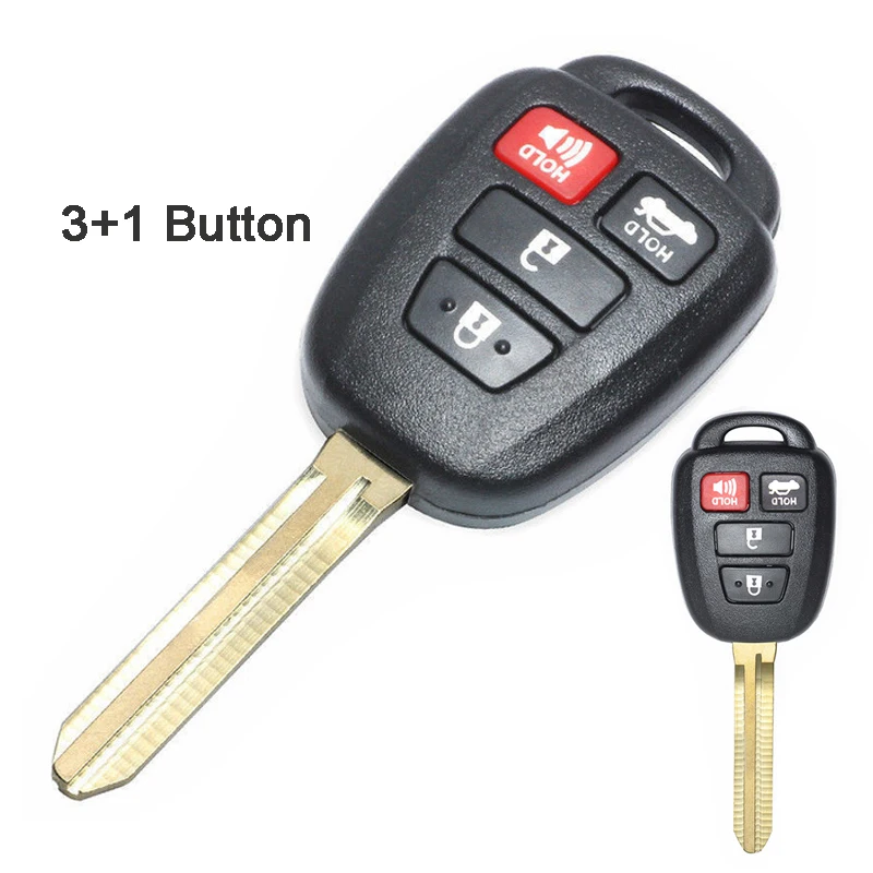 KEYECU FCC: Φ 314 3 МГц H чип замена 3/4 кнопочный дистанционный ключ TOY43 для Toyota Rav4