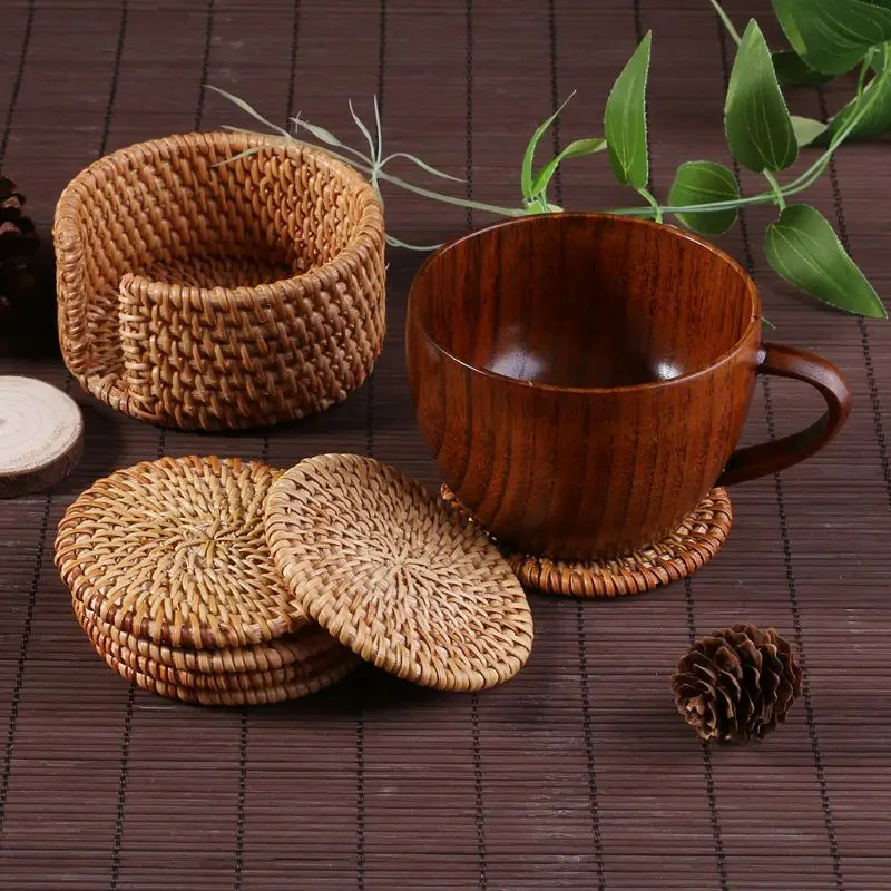 6 шт./компл. подставки из ротанга ручной работы для кунг-фу чайный кофейный горшок