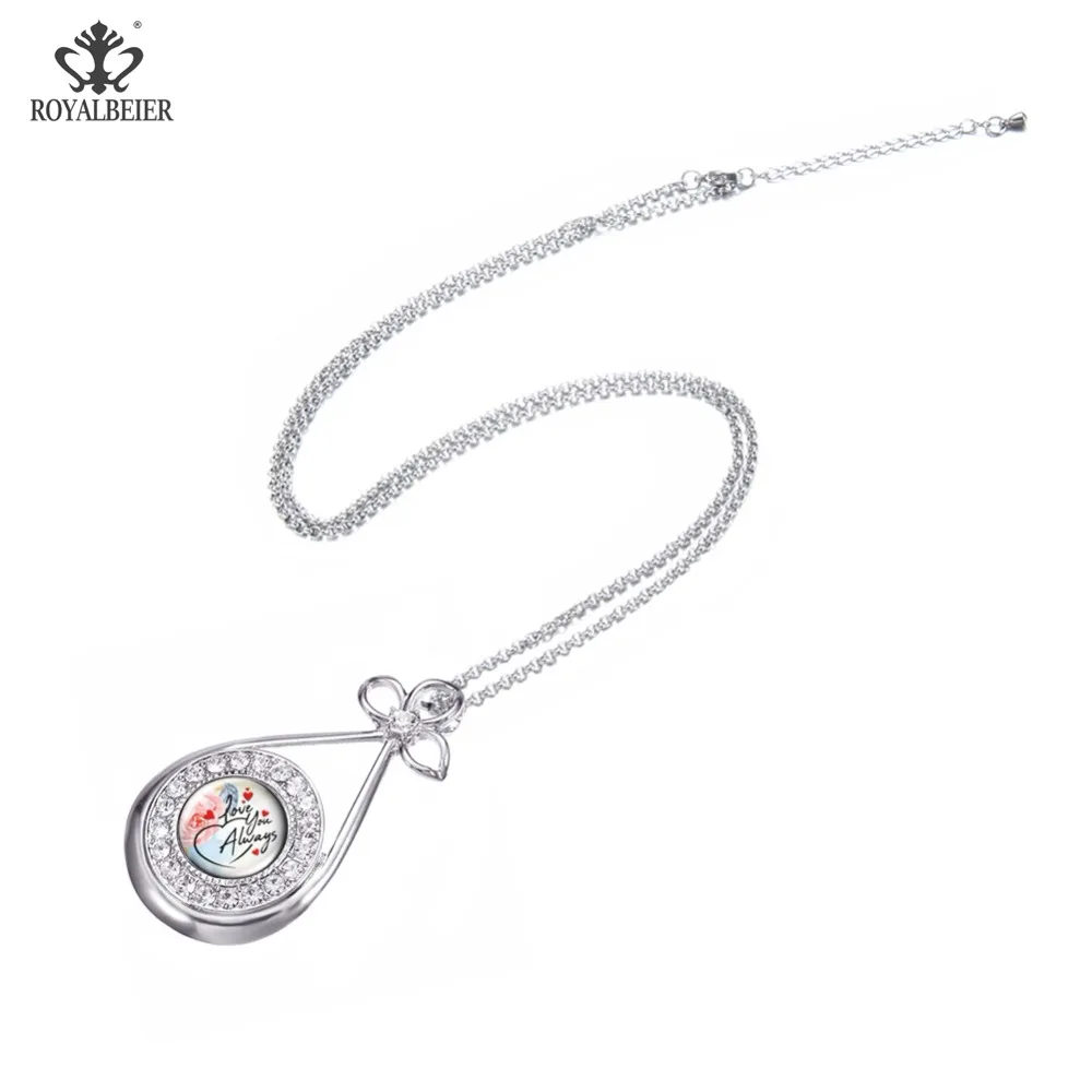 

RoyalBeier Trendy Fashion Necklace Lady Button Pendant DIY Fine Jewelry with 18mm Snapshot Send a Button