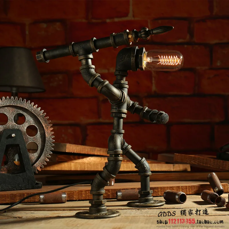 Креативный светодиодный светильник Эдисона с железной трубкой ретро для защиты