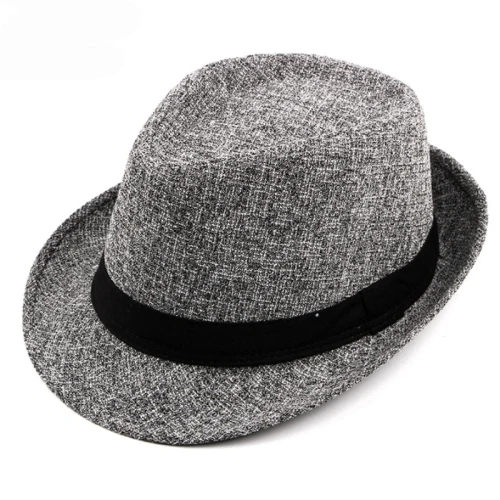 Темно-серый HT1750 Новинка Осень Зима Fedoras мужские и женские повседневные шляпы Trilby Bowler унисекс черный ремешок джазовые шляпы широкий джазования с полями шляпа Fedora - Цвет: Темно-серый