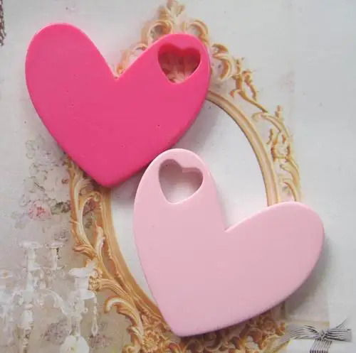 18pcs very hot and kawaii flat back resin heart pendant for DIY  necklace decoration