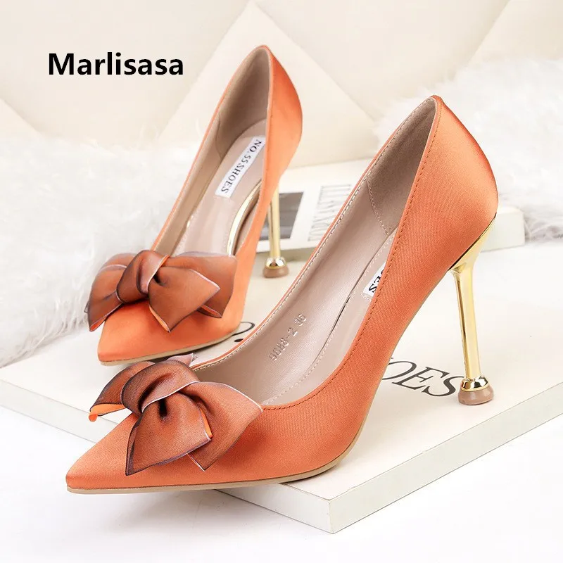 Marlisasa Mujer Tacones Altos женские модные милые удобные туфли лодочки с бантом на высоком