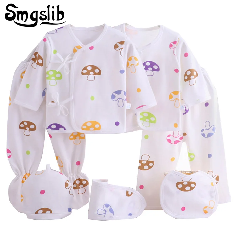 7PCS/0-3Months/ Baby newborn clothes tiny cottons infant clothing T-shirt+Pants+Hat Infant Clothing Set baby boy girl outfit | Детская