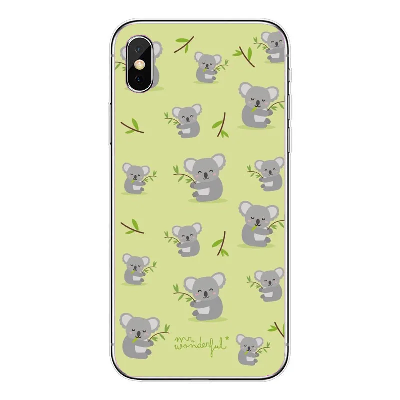 Мягкий ТПУ чехол для сотового телефона с забавными животными коала iPhone 11Pro 8 7 6 6S