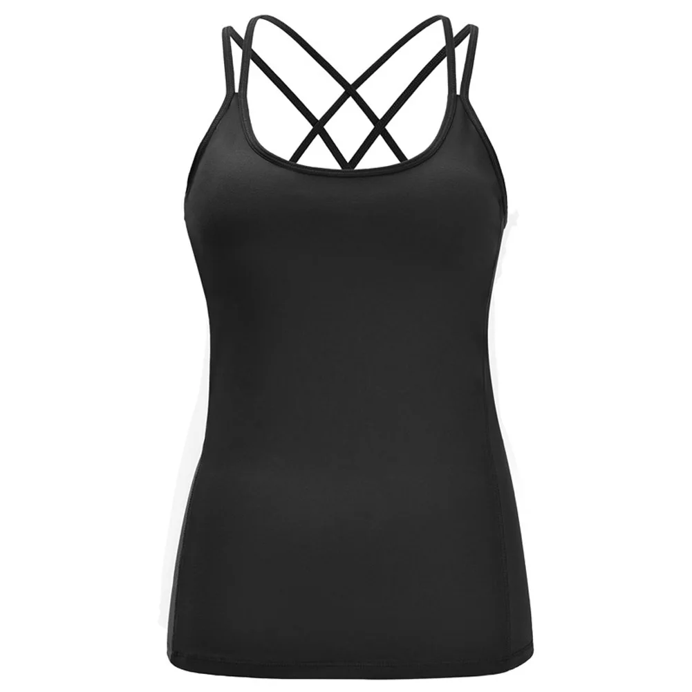 

Hot Women Sport Vest Solid Color Sleeveless Sling Tops for Gym Jogging DO2