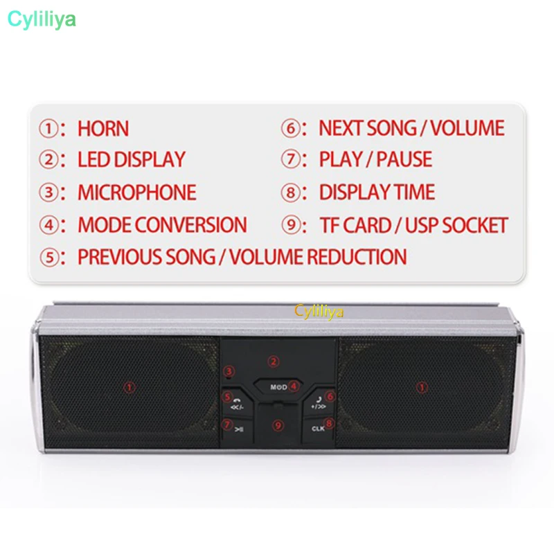 DHL 20 шт. Bluetooth мотоцикл MP3 Музыка LED плеер колонки стерео динамик FM радио
