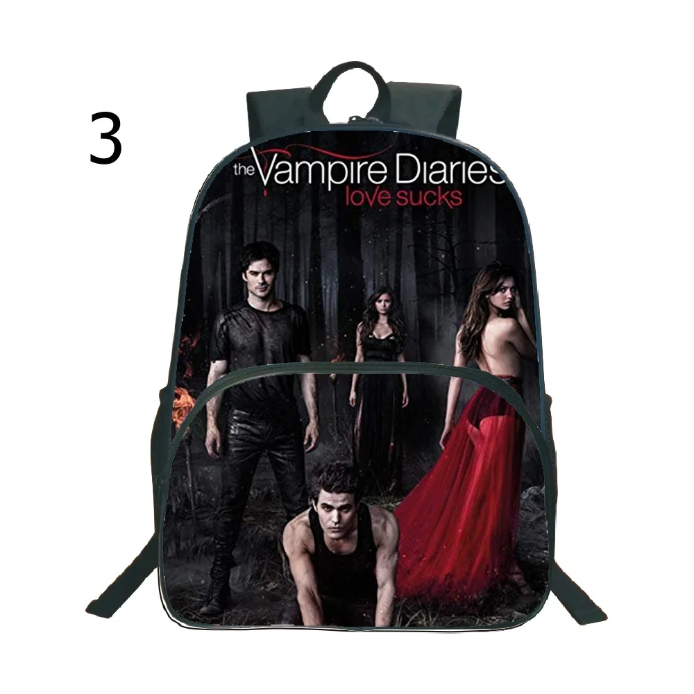 

High Quality The Vampire Diaries School Bags Fashion Colourful Pattern Students Teens Knapsack Boys Girls School Rucksack