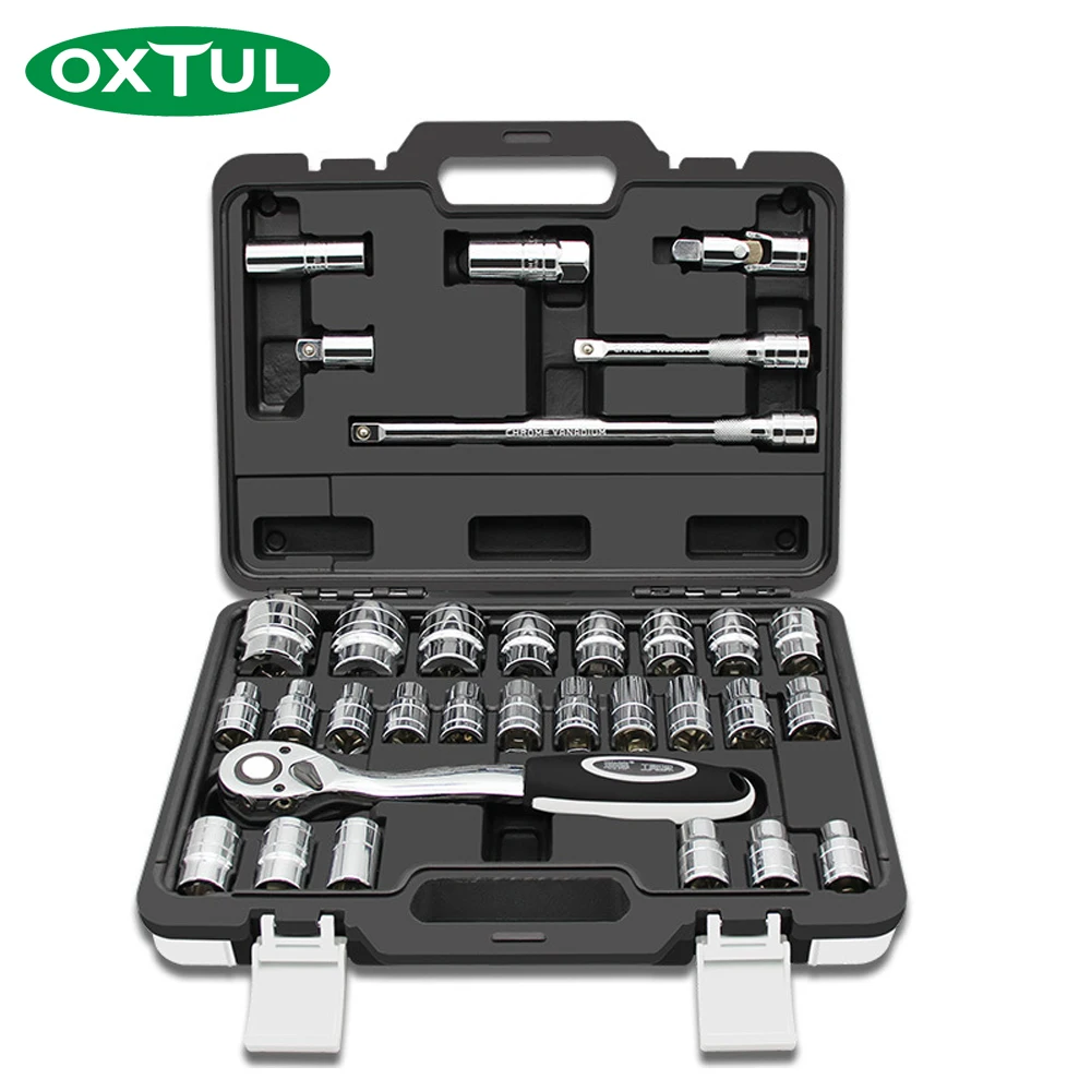 

Набор инструментов OXTUL для ремонта автомобиля, профессиональные Механические гаечные ключи с храповым механизмом из CR-V стали, 32 шт.