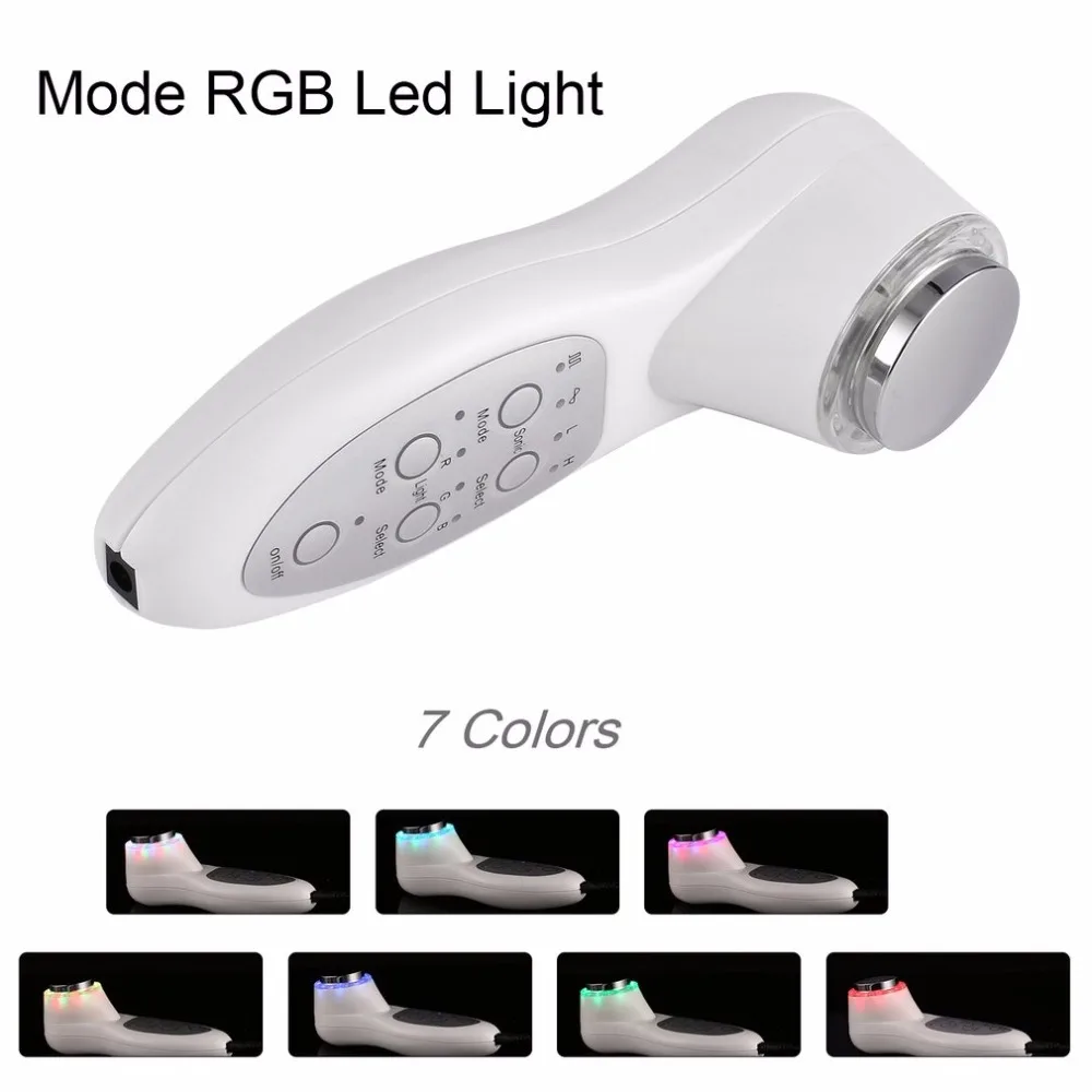 7 цветов режим RGB Led свет ультразвуковая красота инструмент лицевой кожи прибор