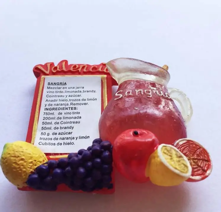 Испания Valencia Sangria наклейки на холодильник туристические сувениры для путешествий