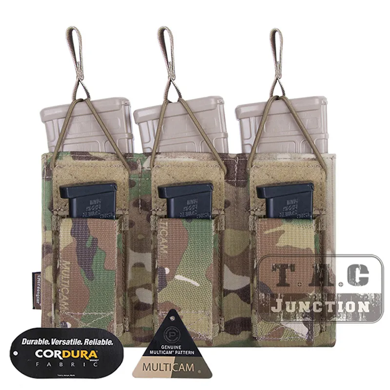 MC Emerson Тактический тройной Открытый Топ 5,56& Пистолет подсумок EmersonGear MOLLE/PALS Mag Чехол кобура Перевозчик страйкбол военный - Цвет: MC