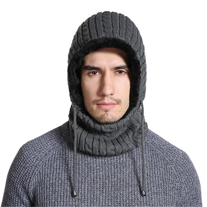 winter warm plush scarf cap two pc sets men fashion strip knitted beanie hats suits head wear boys girls accessory collars |