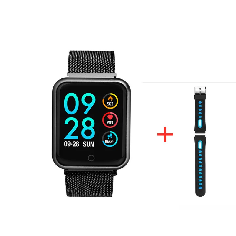 add blue strap Смарт-часы P68 для мужчин и женщин, монитор сердечного ритма, спортивный фитнес-трекер, умные часы для IOS, iphone, apple, Android, PK часы 5 IWO 11/12 - Цвет: add blue strap