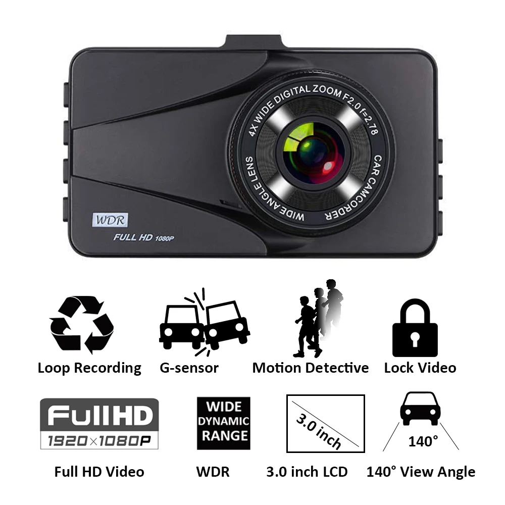 2019 Автомобильная записывающая камера мини DVR Dashcam Full HD 1080P видео регистратор g