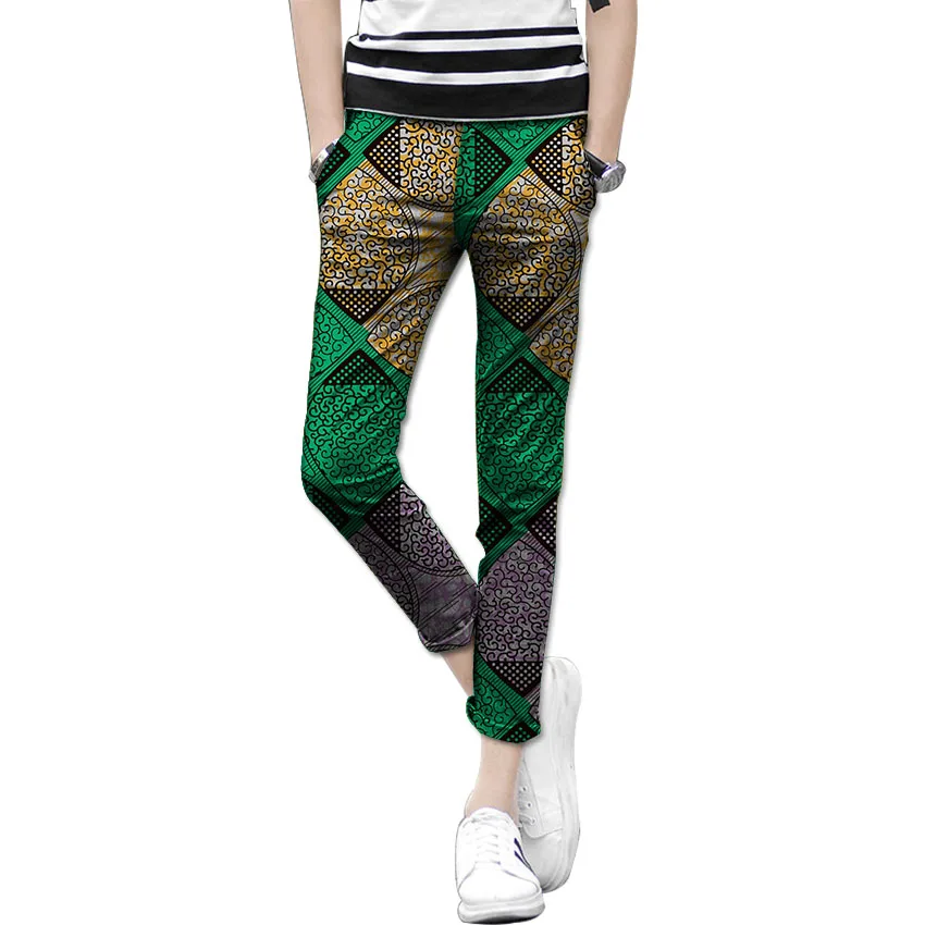Повседневные африканские мужские брюки с принтом облегающие праздничные узором