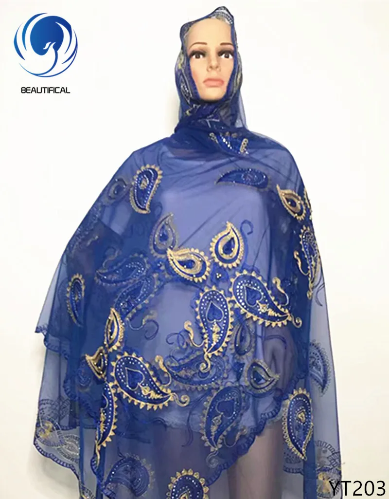 Красивый нигерийский головной убор gele Африканский шарф ткань для женщин 2018