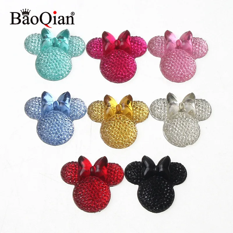 20 шт. разноцветные блестящие Кабошон из смолы с плоским дном для украшения сделай