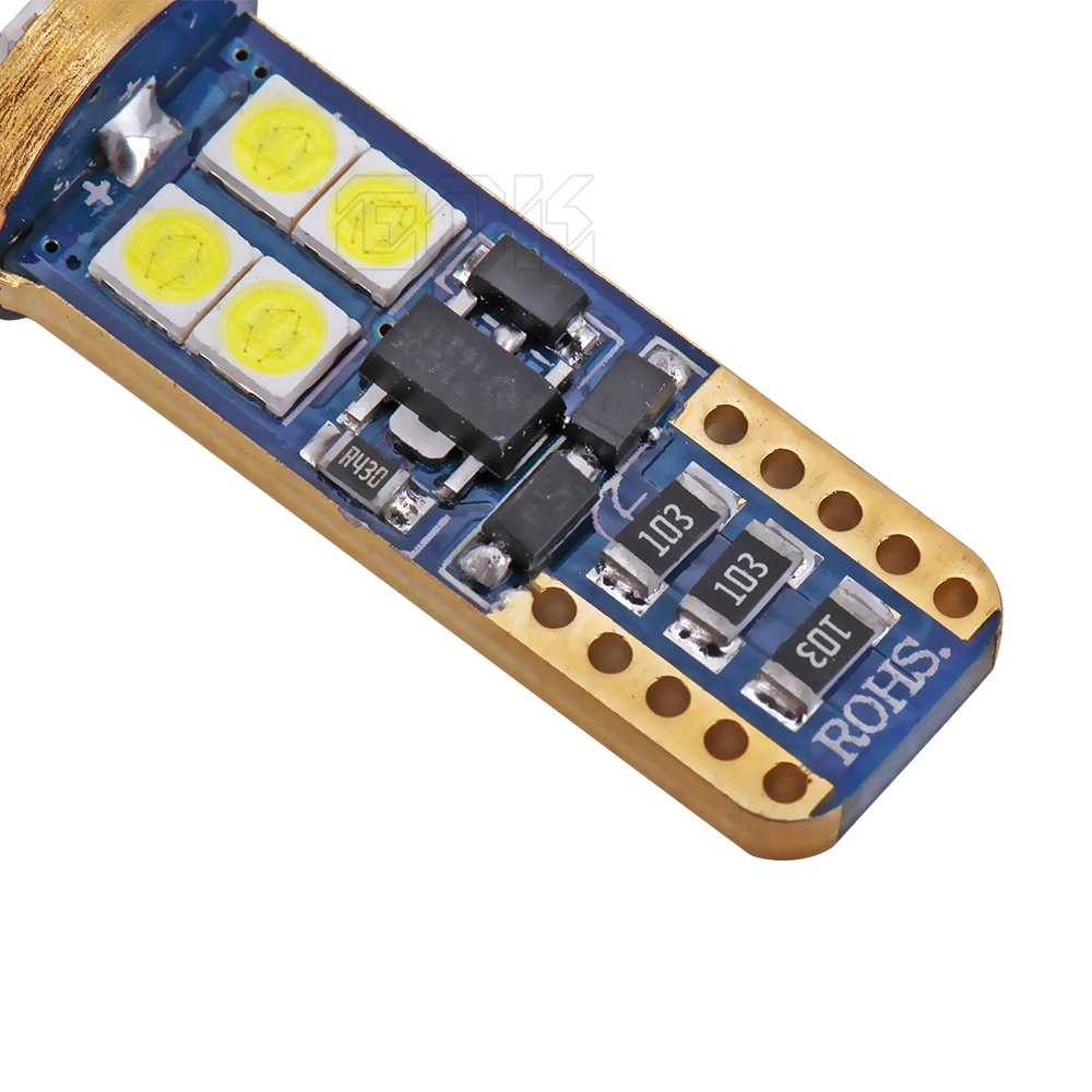 10 шт. высококачественные светодиодсветодиодный лампы CANBUS T10 12SMD 3030 t10 w5w 194 168 без