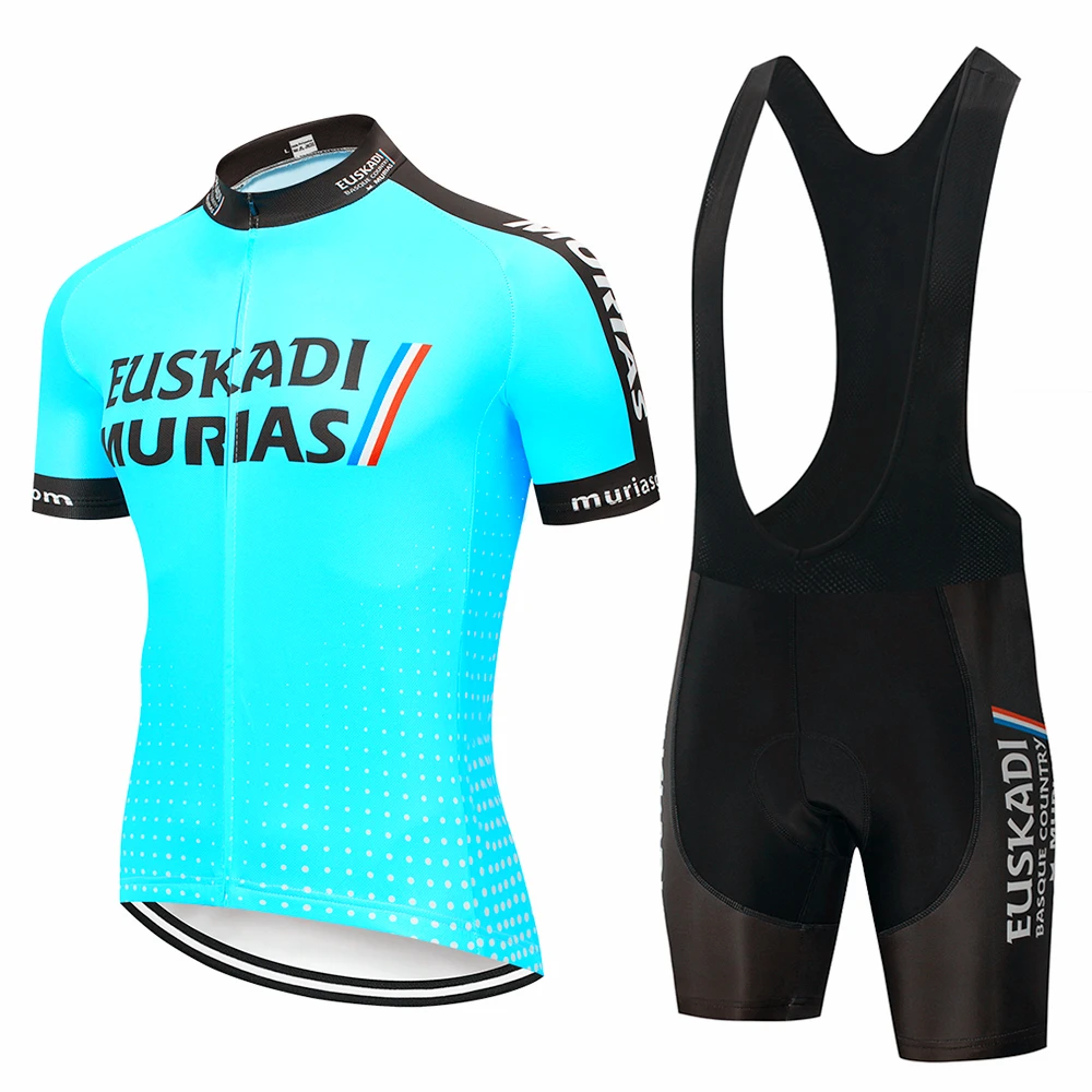 2019 Professional Team EUSKADI зеленый синий лето для мужчин's Велоспорт Толстовка
