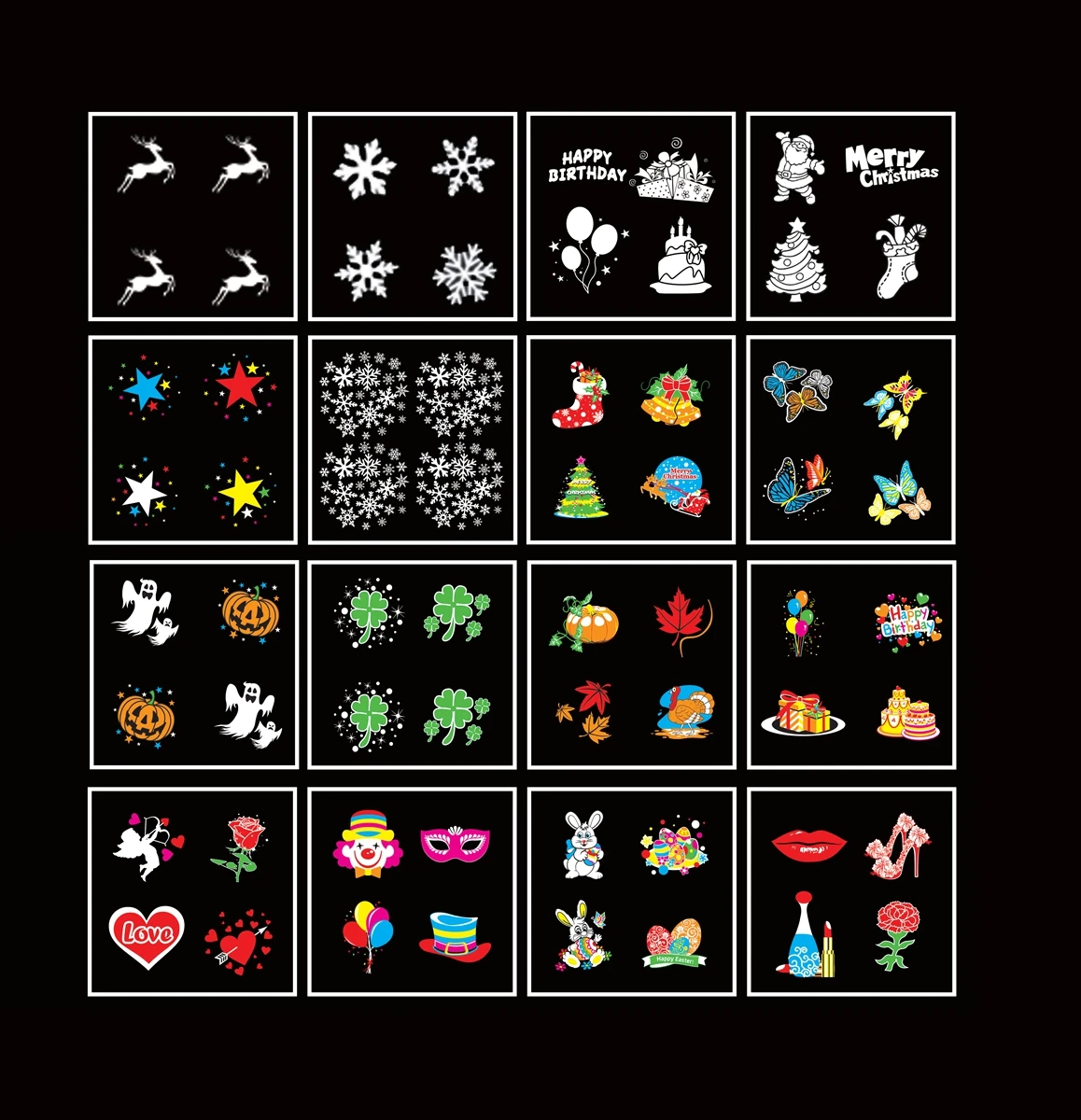 4 шаблона карты для лазерного проектора лампы светодиодный сцсветильник на