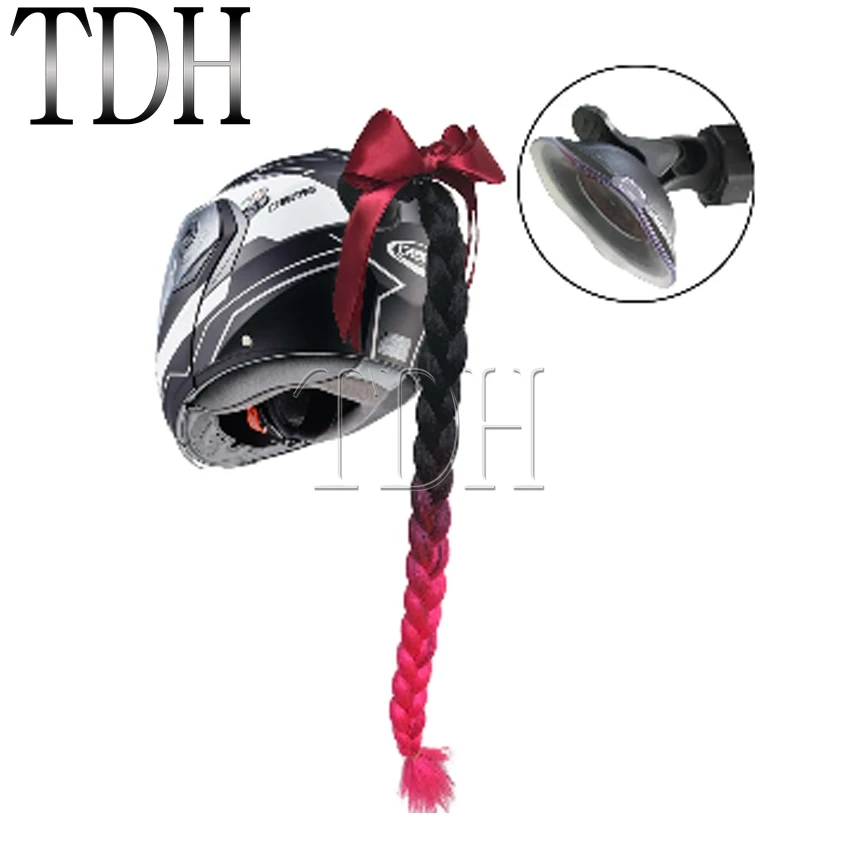 Цветные косички для мотоциклетных шлемов с хвостиком Хвоста Декорация перьев волосы Поворот косы Женщины Punk Стиль.