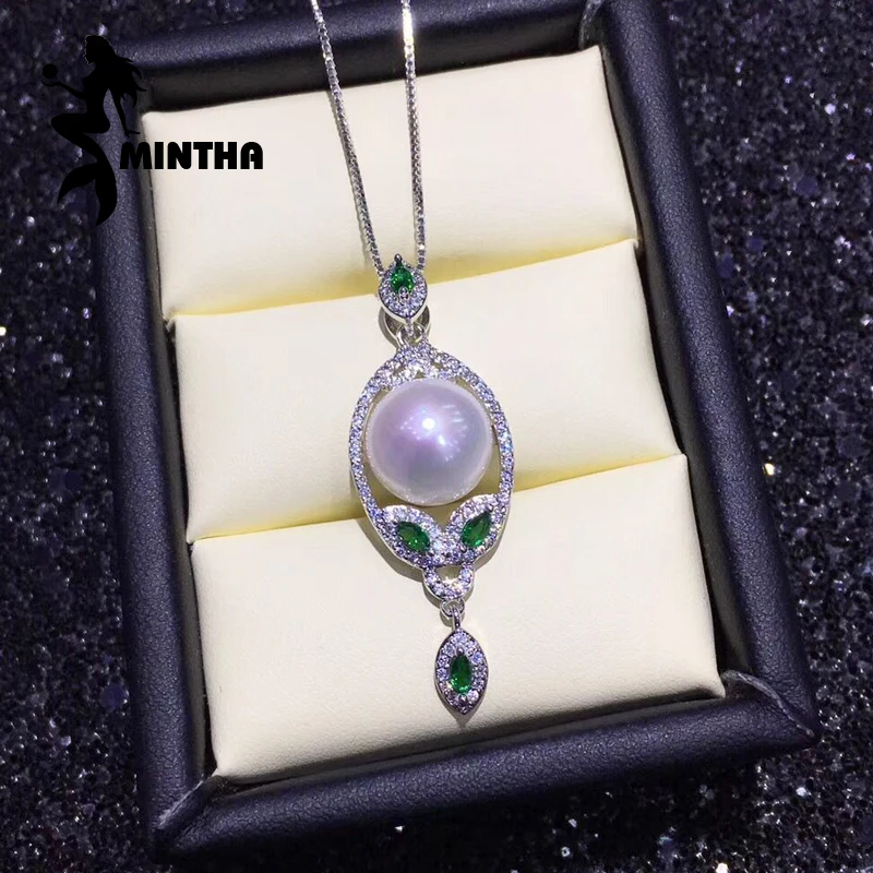 Серьги из жемчуга mintha кулон ожерелье для женщин натуральный подвески с