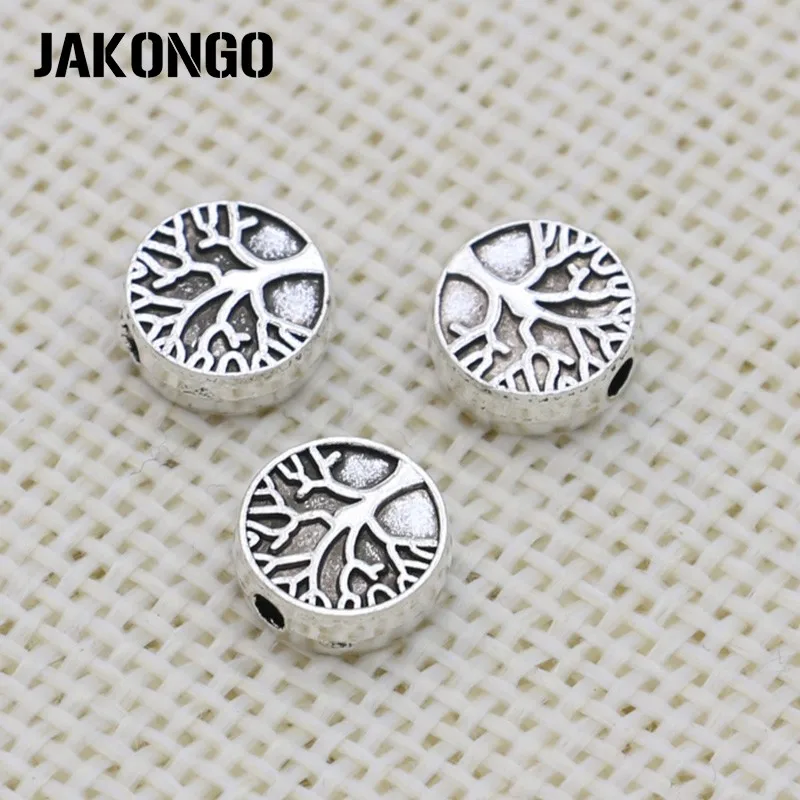 JAKONGO античные посеребренные ананасовые бусины в форме Древа Жизни для изготовления ювелирных изделий, браслет, аксессуары для ювелирных изделий