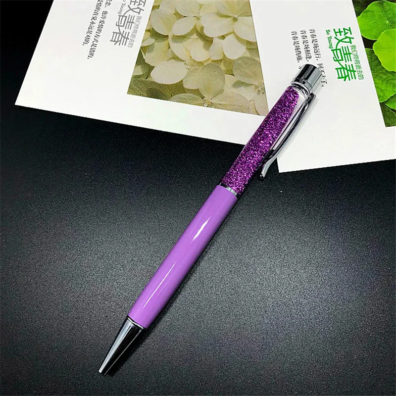 Креативная вращающаяся шариковая ручка 1 мм металлическая Хрустальная шариковая ручка роскошная ручка для спиннинга с блестками офисные школьные ручки канцелярские принадлежности