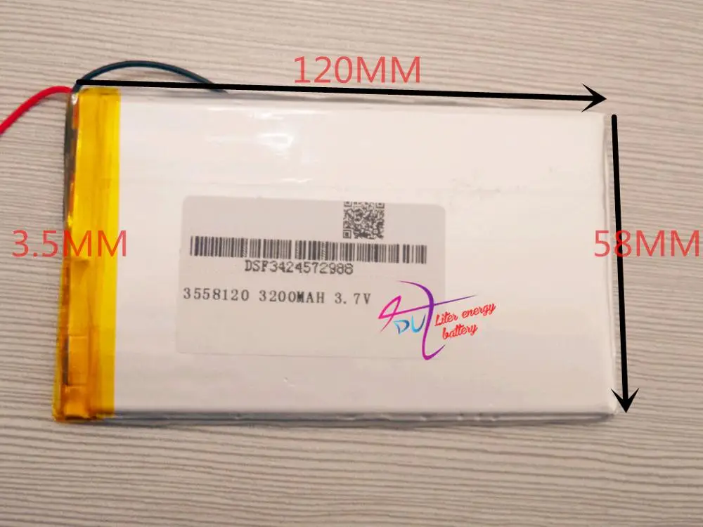 

best battery brand Size 3558120 3.7V 3200mah Lithium polymer Battery with Protection Board For PDA Tablet PCs Digital Products F