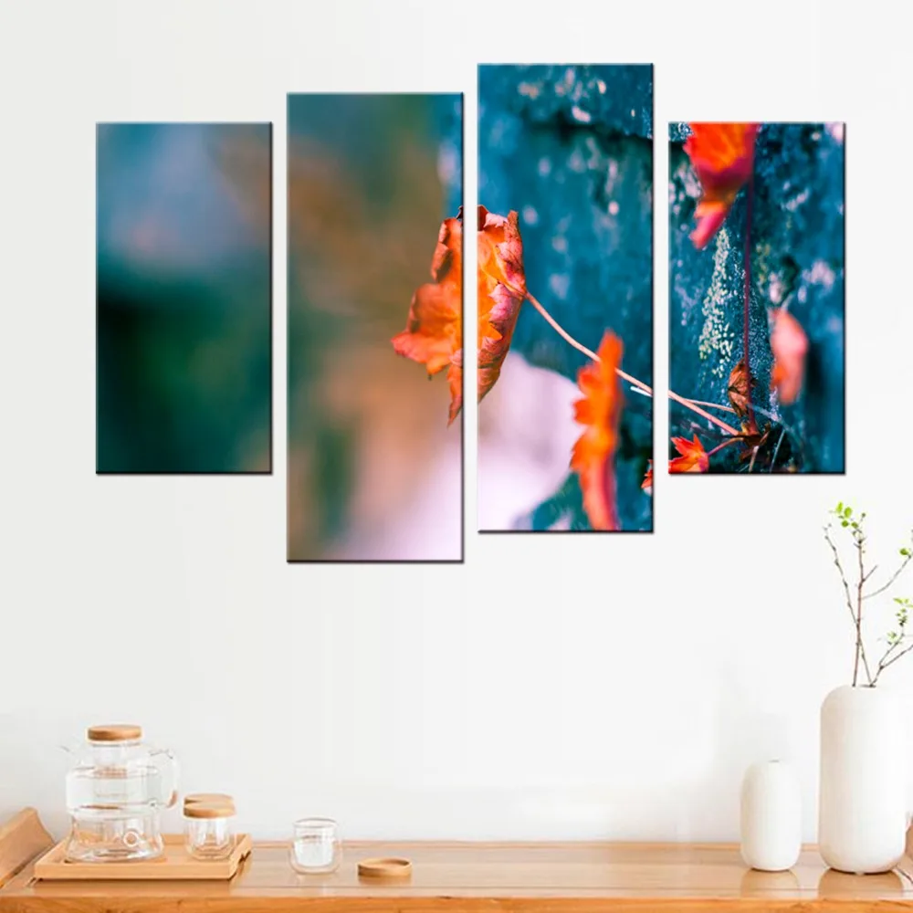 4 шт./компл. Настенная картина с изображением листьев растений плакаты принты