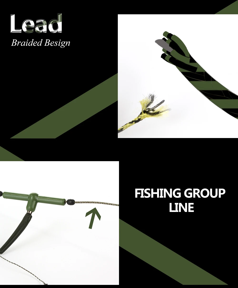10 м Leadcore лидер для карпа PE плетеная леска для волос 20 30 40 50 60LB свинцовая основная леска для ловли карпа крючок звено аксессуары