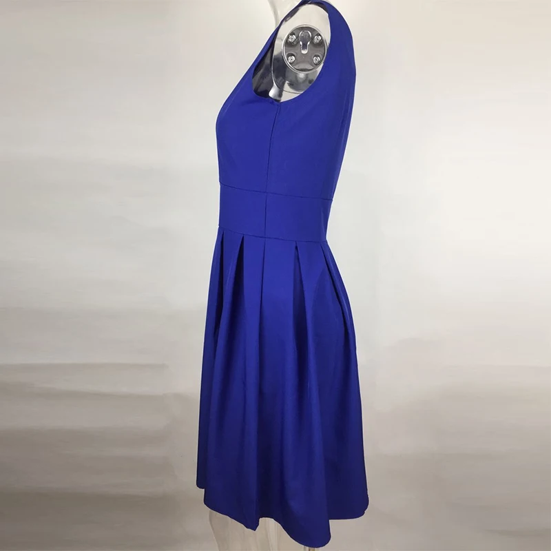 Kostlich Summer Dress Elegant Women O-Neck Sleeveless Party Dresses 1950s Vintage Big Swing Office Lady Sundress | Женская одежда