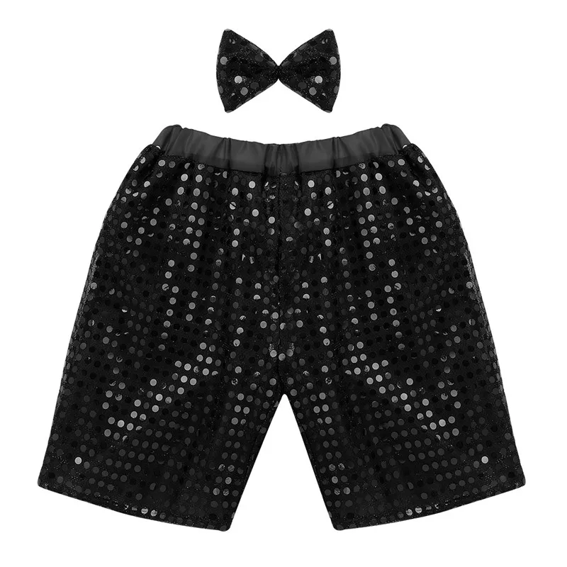 Костюм джазовый детский блестящий для мальчиков и девочек брюки с бантом
