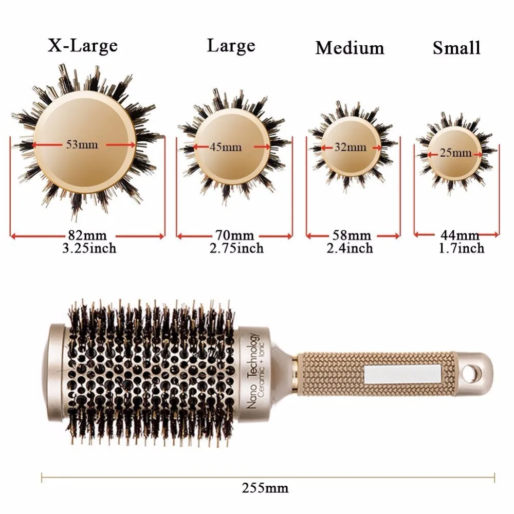 4 размера керамическая Антистатическая щетка для волос круглая парикмахерская