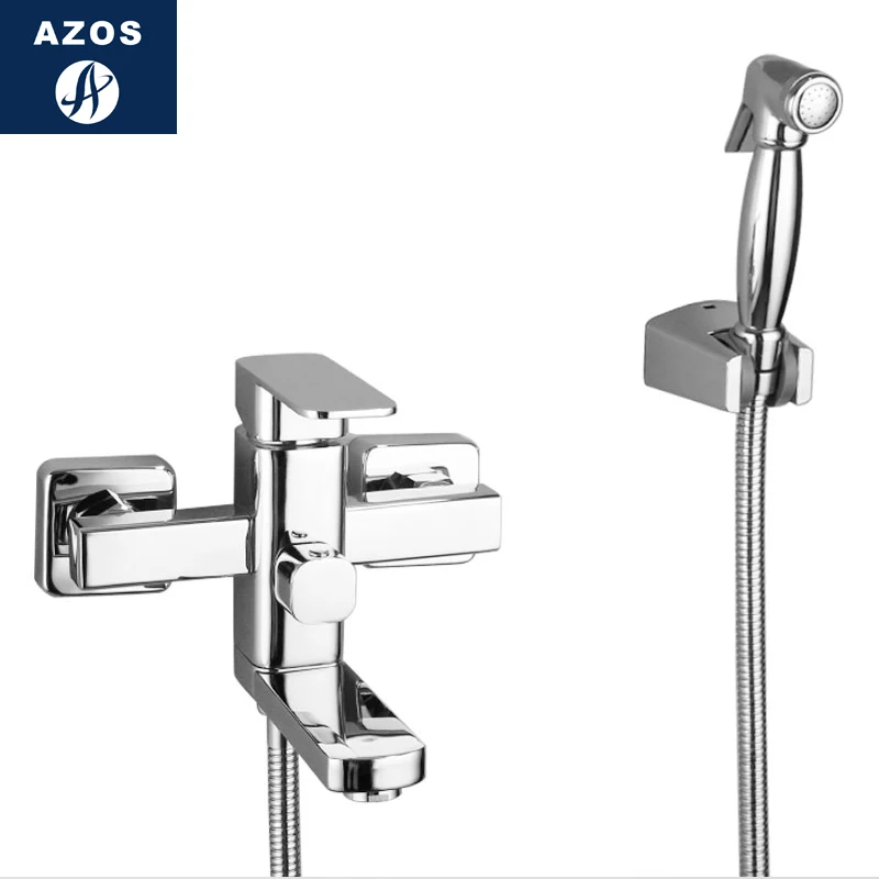 Azos биде кран под давлением спринклерная головка латунь хром переключатель