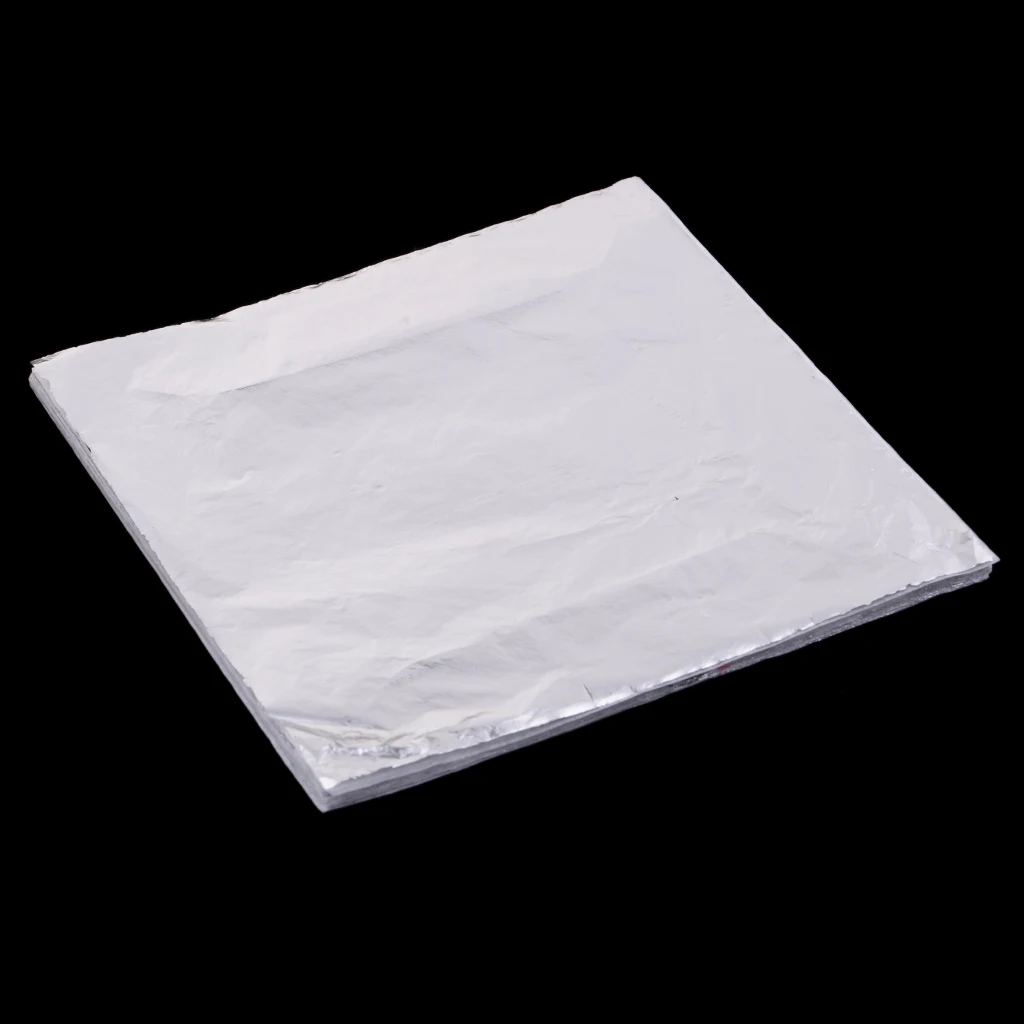 100 листов искусственные Серебряные Листья для искусства позолота ремесла