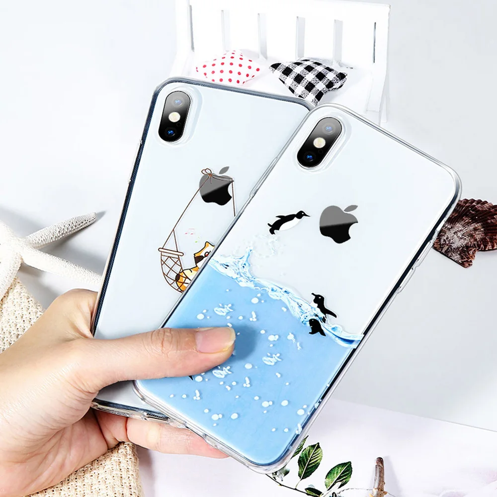 KISSCASE FUNNY Pattern Spoof Case For iPhone 7 8 X XR XS Max 6S 6 Plus Transparent Soft TPU Funda |