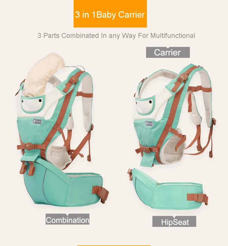 Дизайн Hipseat Рюкзак-кенгуру 1 м 6 м 12 м 36 м Уход за кожей лица к Уход за кожей лица младенческой Слинг хлопок обёрточная бумага для новорожденных детей Детские kangroo
