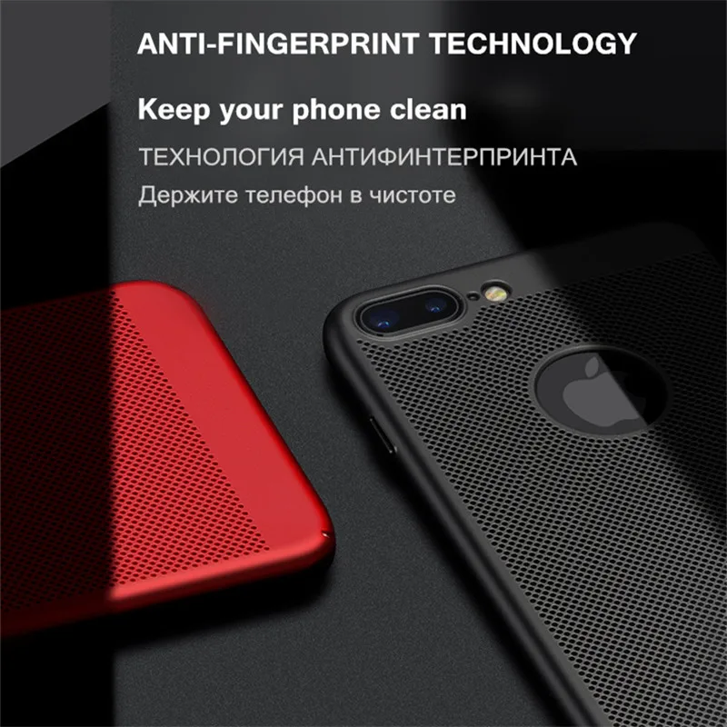 

BONVAN Ultra Slim Phone Case For iPhone 6 6s 7 8 Plus Hollow Heat Dissipation Phone Cases Hard PC For iPhone x Back Cover Coque